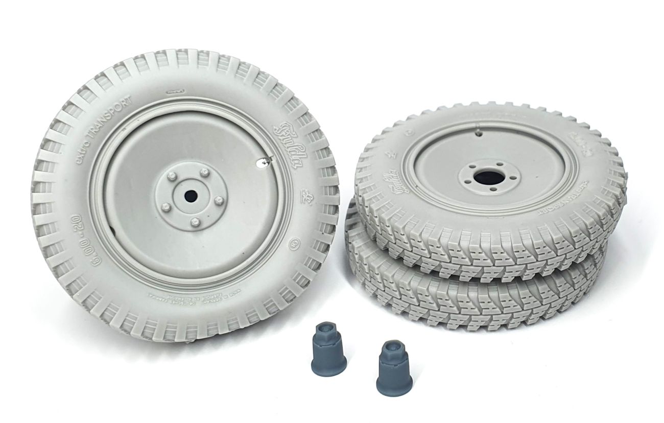 1:16 Sd.Kfz 250 front wheels with spare (weighted) type 3