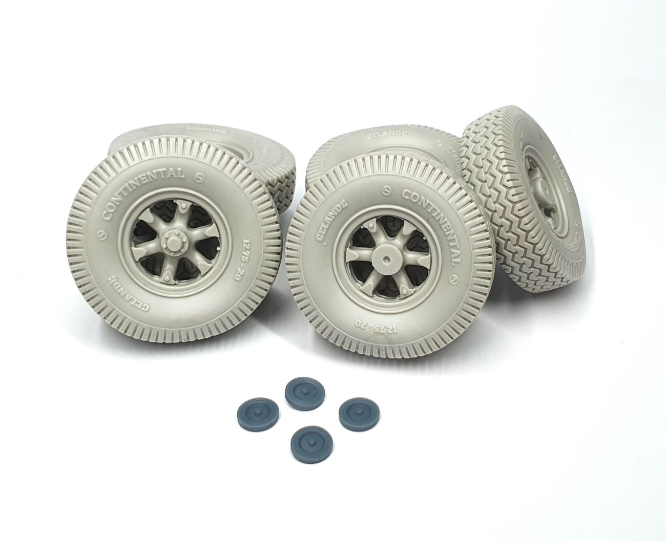 1:35 9t Vomag road wheels set with spare (weighted) type 1