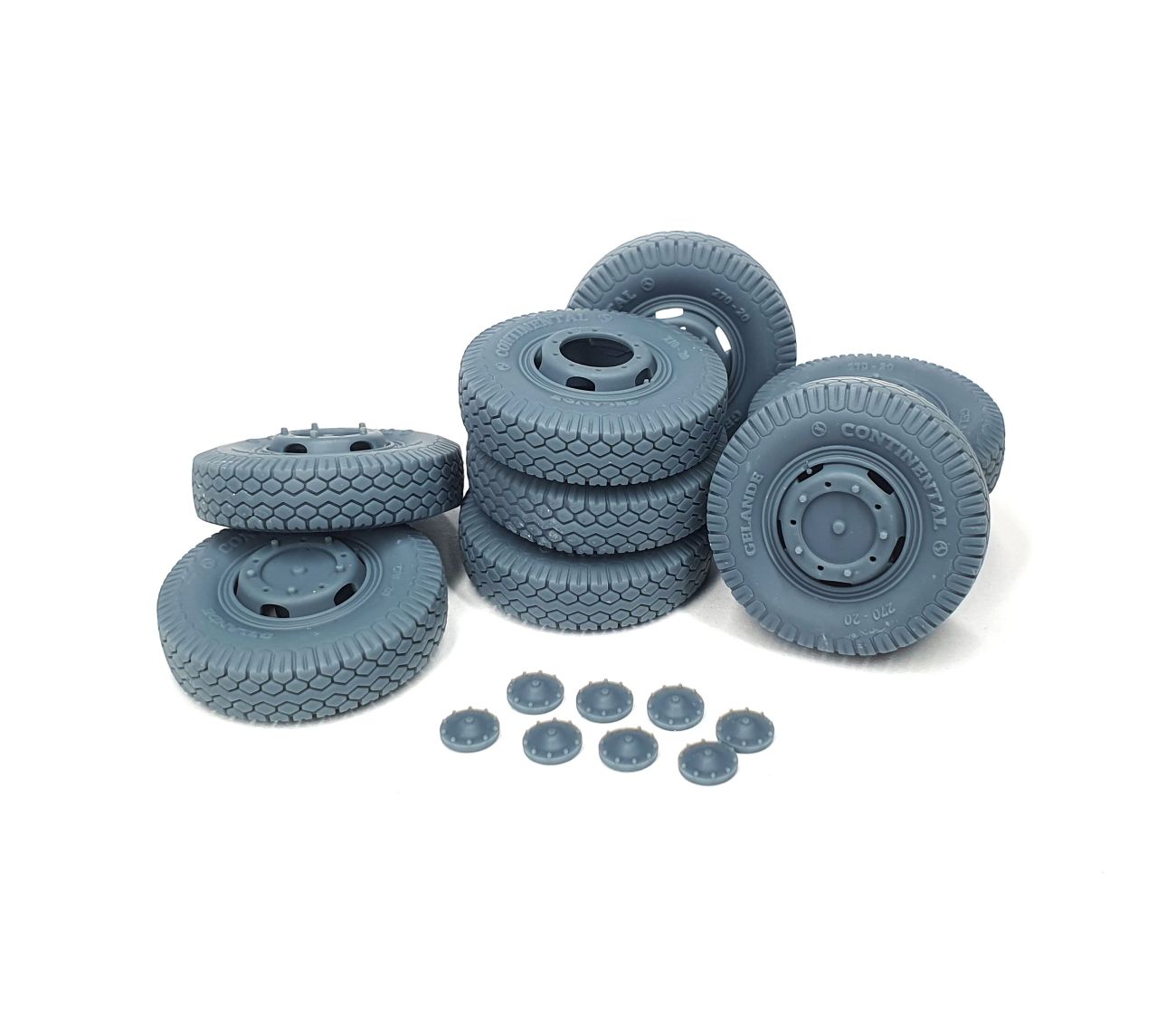 1:35 Sd.Kfz 234 road wheels set with spare (weighted) type 2