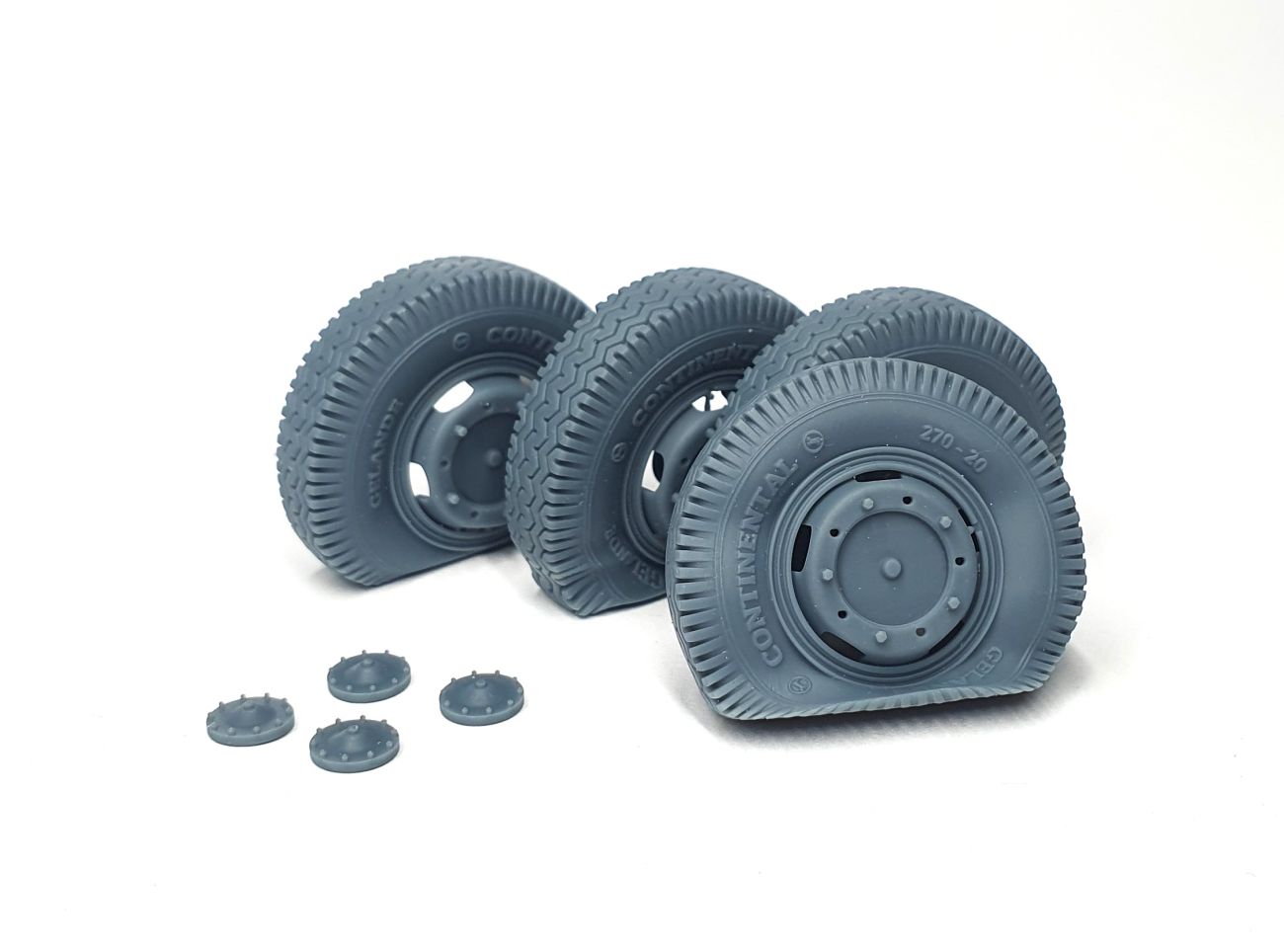 1:35 Sd.Kfz 234 road wheels flat tires set (4 pcs) type 1