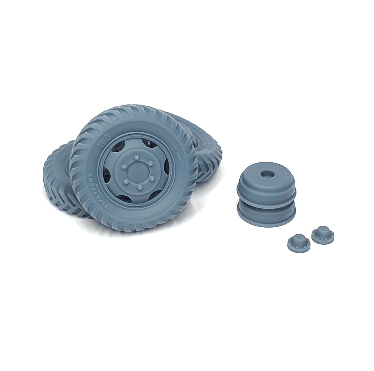 1:35 M2/M3/M16 Halftrack front wheels set with spare (weighted) type 2