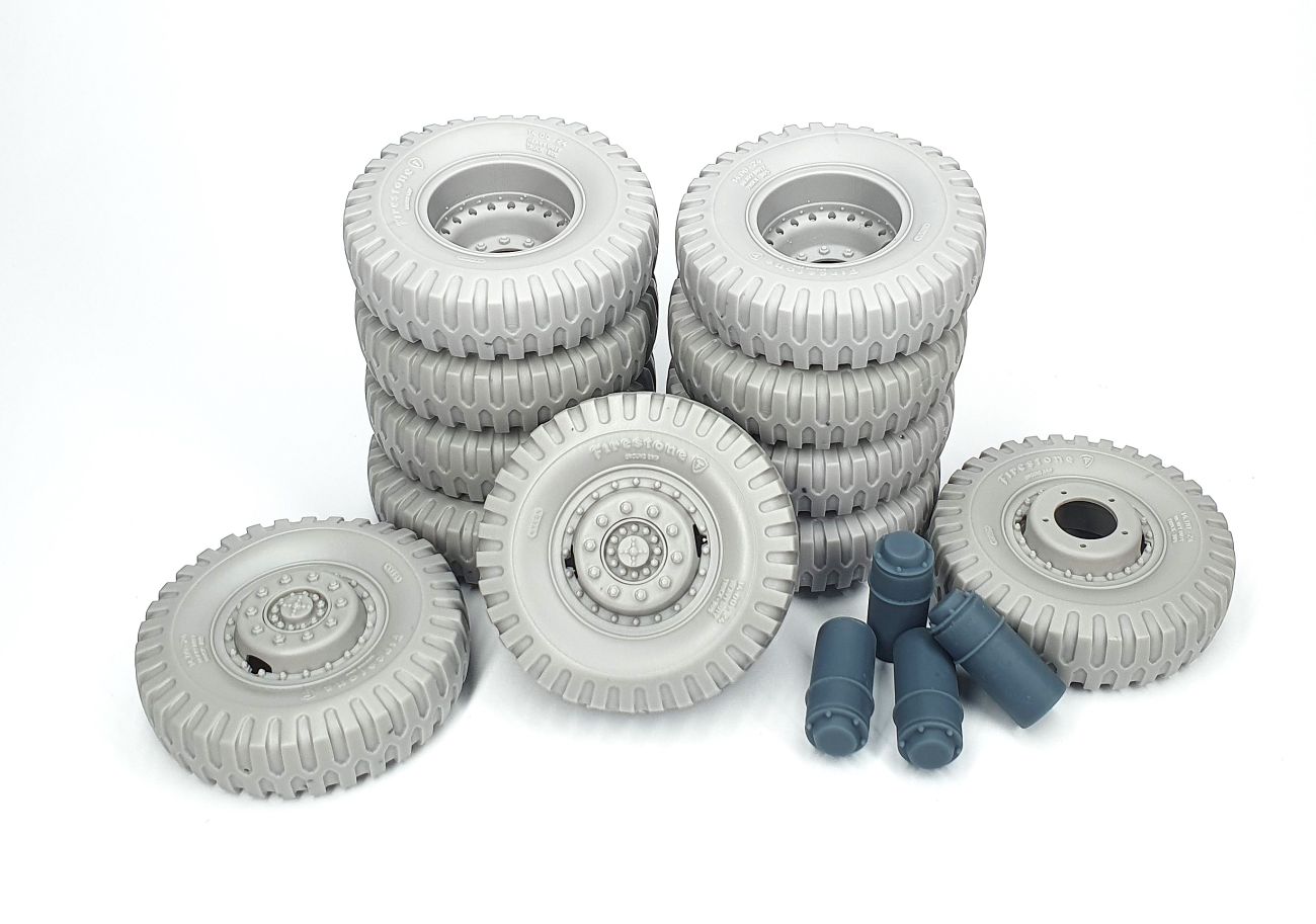 1:35 M26 Dragon Wagon road wheels type 2 (Firestone, weighted