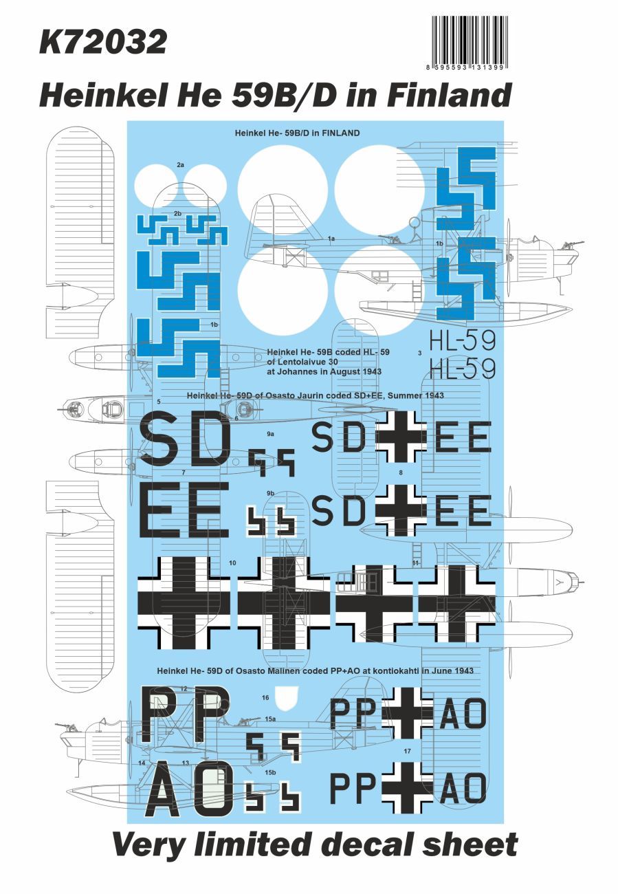 1:72 Heinkel He 59B/D In Finland DECAL
