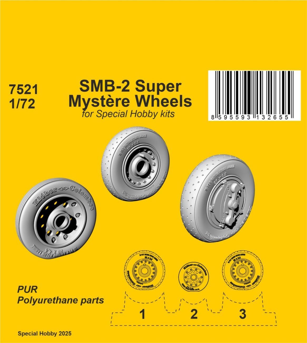 1:72  SMB-2 Super Mystère Wheels for Special Hobby kits