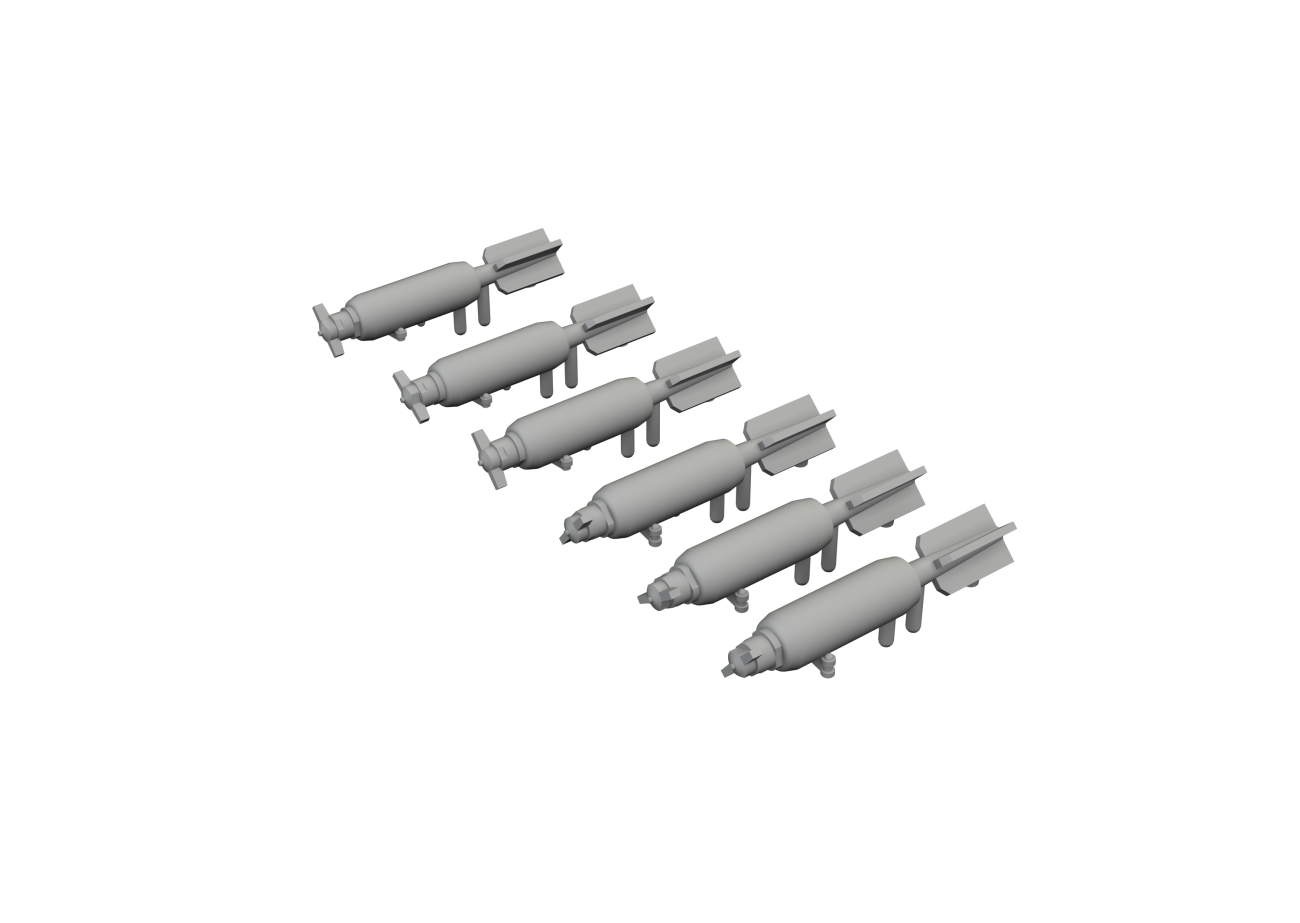 1:48 Curtiss P-40E Warhawk 30lb fragmentation bombs PRINT