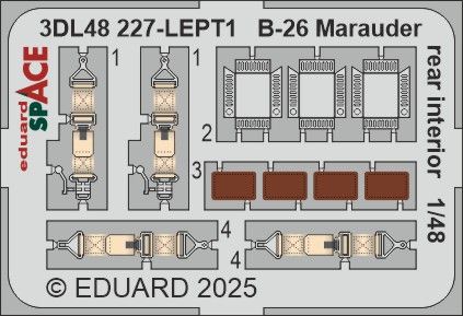 1:48 B-26B/B-26G Marauder rear interior SPACE