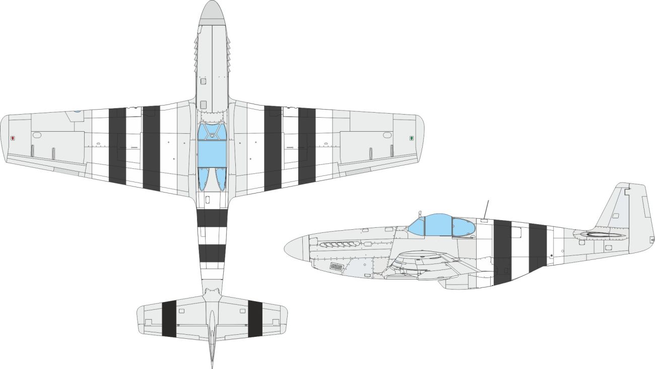 1:48 P-51B/P-51C Mustang D-day stripes