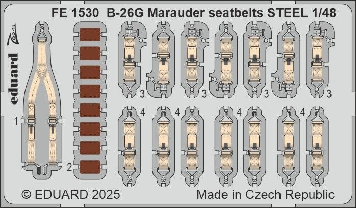 1:48 B-26G Marauder seatbelts STEEL