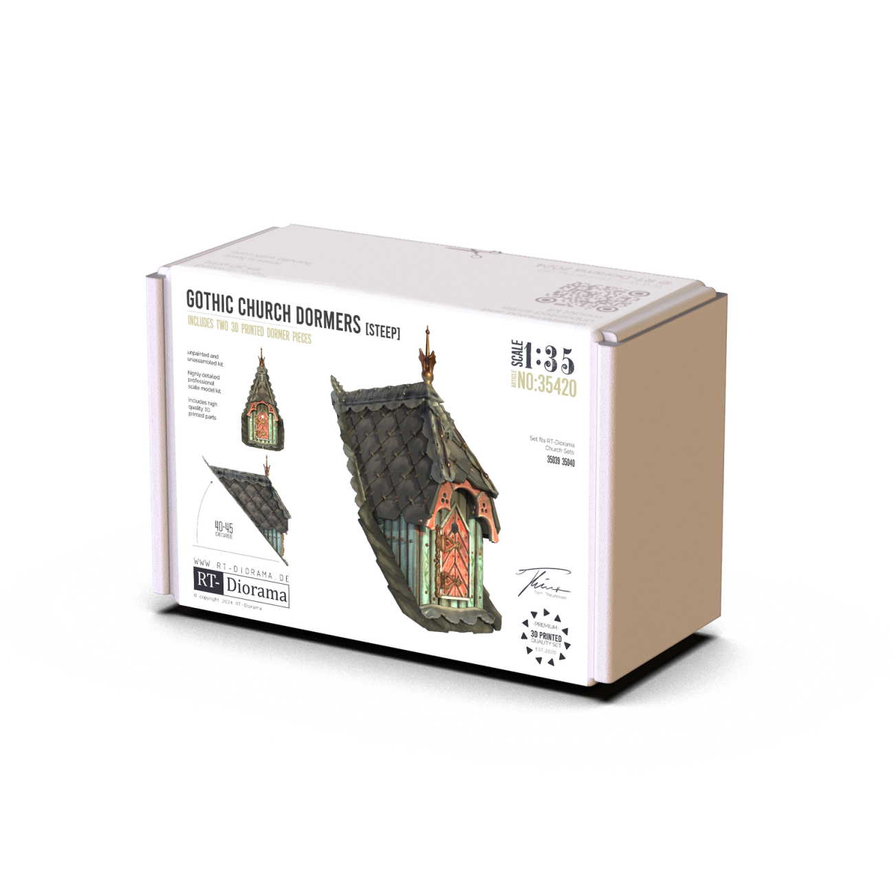 1:35 Gothic Church Dormers Steep [~40-45°]