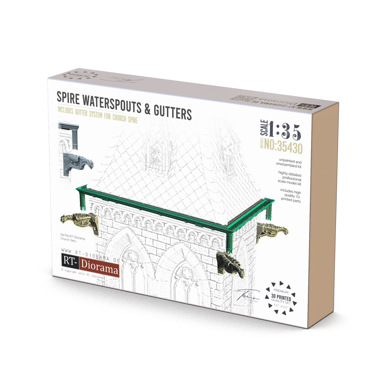 1:35 Spire Waterspouts & Gutters