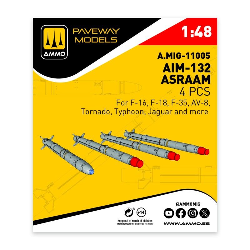 1:48 AIM-132 ASRAAM (4 pcs)