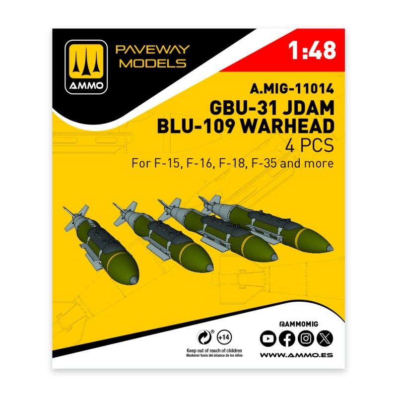 1:48 GBU-31 JDAM, BLU-109 Warhead (4 pcs)