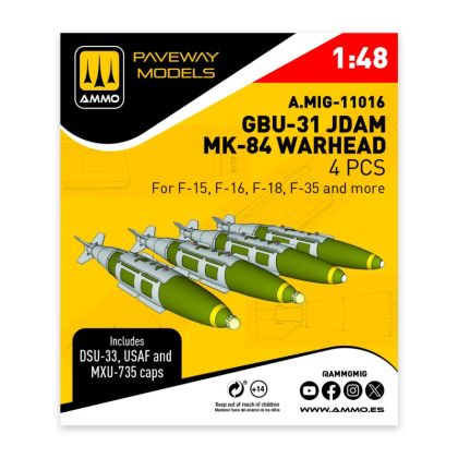 1:48 GBU-31 JDAM with Thermal Protection, BLU-109 Warhead (4pcs)