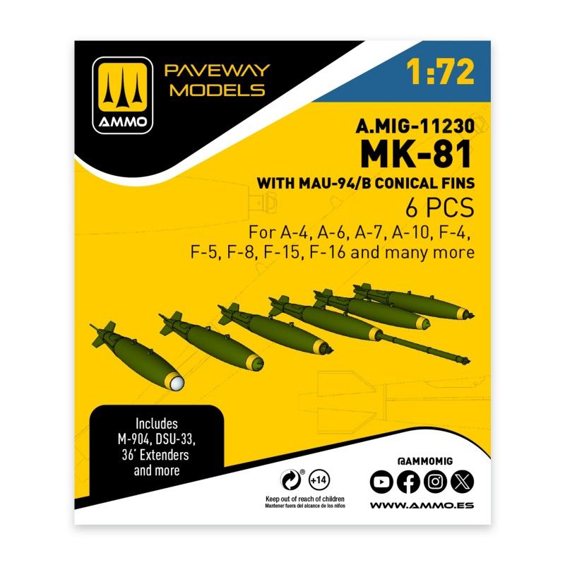 1:72 MK-81 with MAU-94/B conical fin (6 pcs)