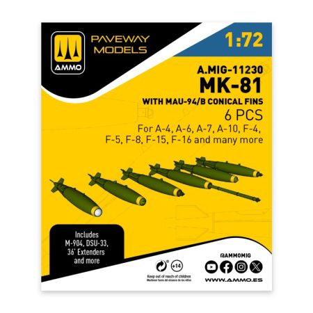 1:72 MK-81 with MAU-94/B conical fin (6 pcs)