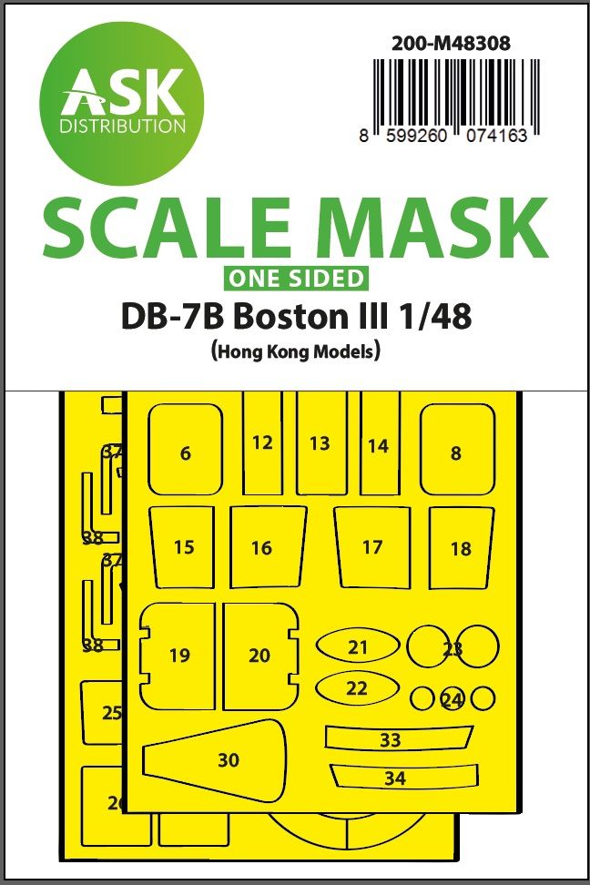 1:48 DB-7B Boston III one-sided express fit mask for HK Models
