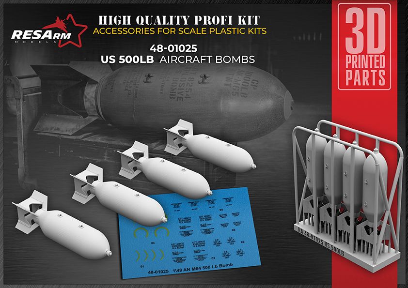 1:48 500 Ib BOMB Aircraft Bomb US 2 WW
