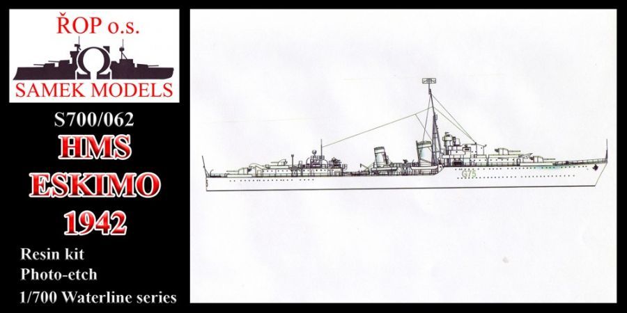 1:700 Destroyer HMS Eskimo 1942