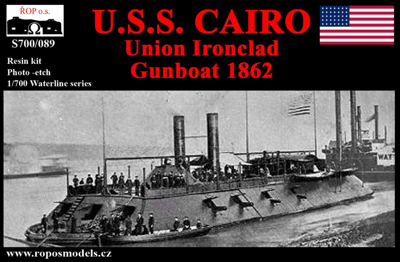 1:700 U.S.S. CAIRO Union Ironclad Gunboat 1862
