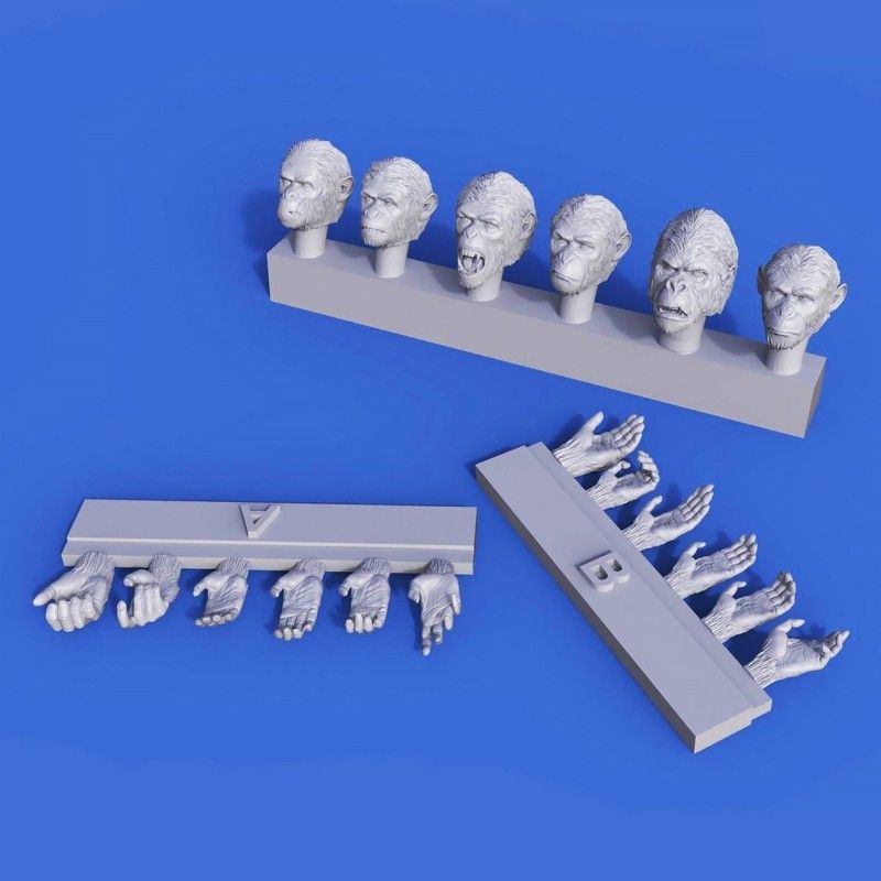 1:35 Apes Heads & Hands set