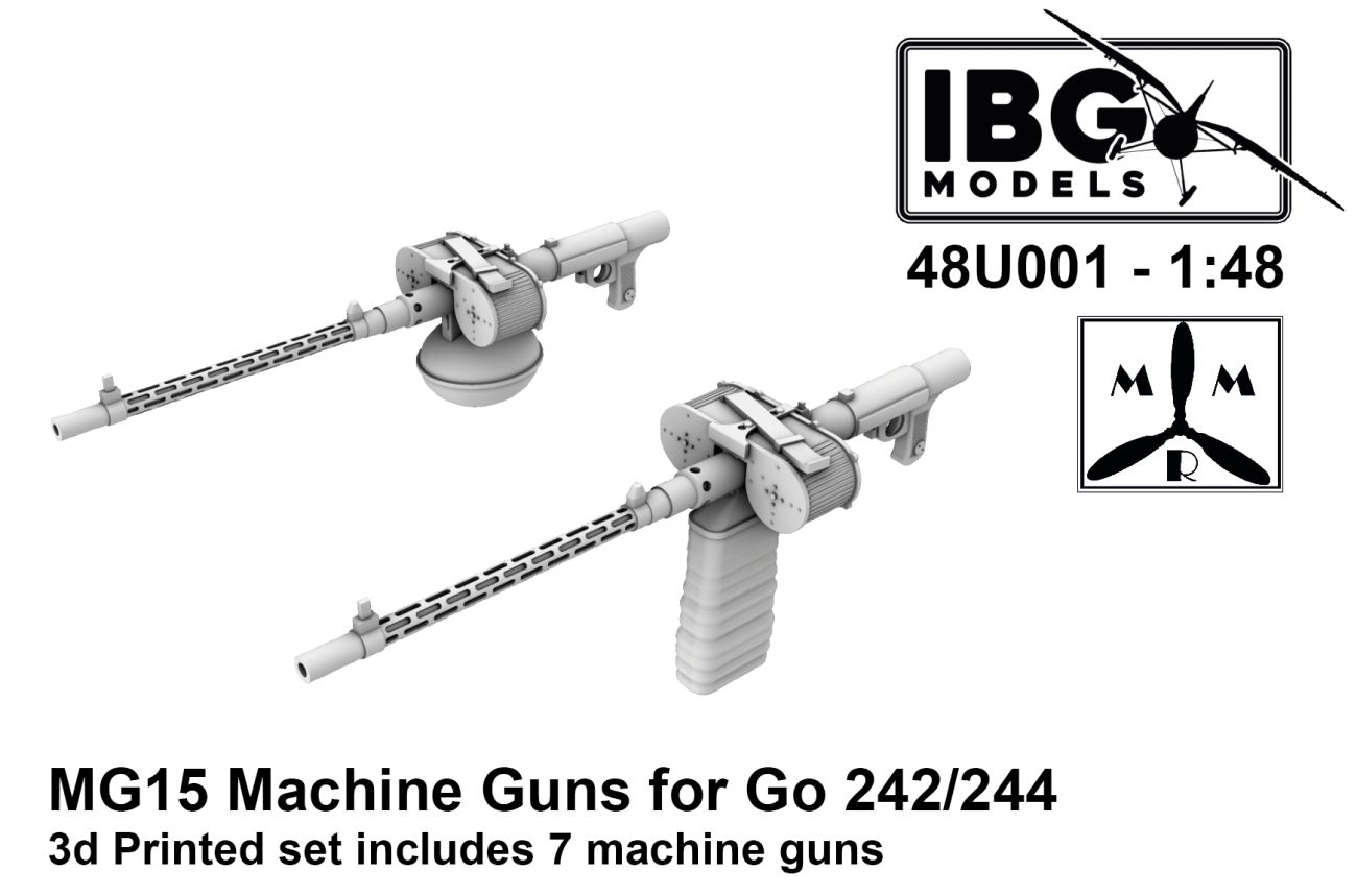1:48 MG15 Machine Guns for the Gotha Go-242/2Go-44B-1