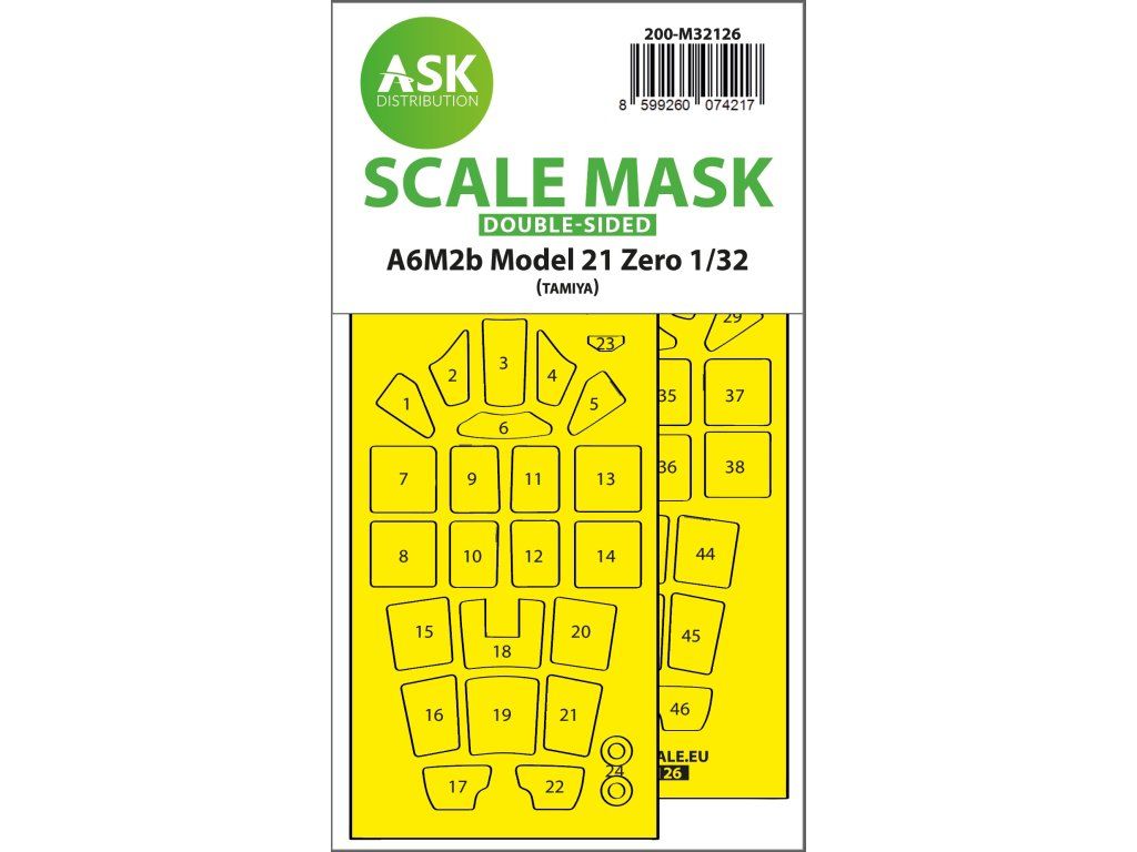 1:32 A6M2b Model 21 Zero double-sided express fit mask for Tamiya32 A6M2b Model 21 Zero double-sided express fit mask for Tamiya