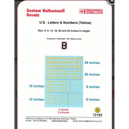 1:72 Us Letters - Numbers /Yellow/