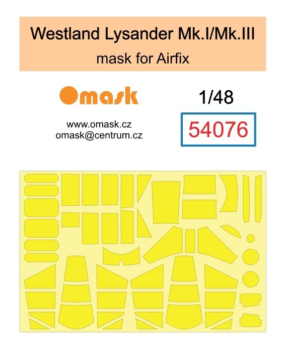 1:48 Westland Lysander Mk.I/Mk.III mask (for Airfix)