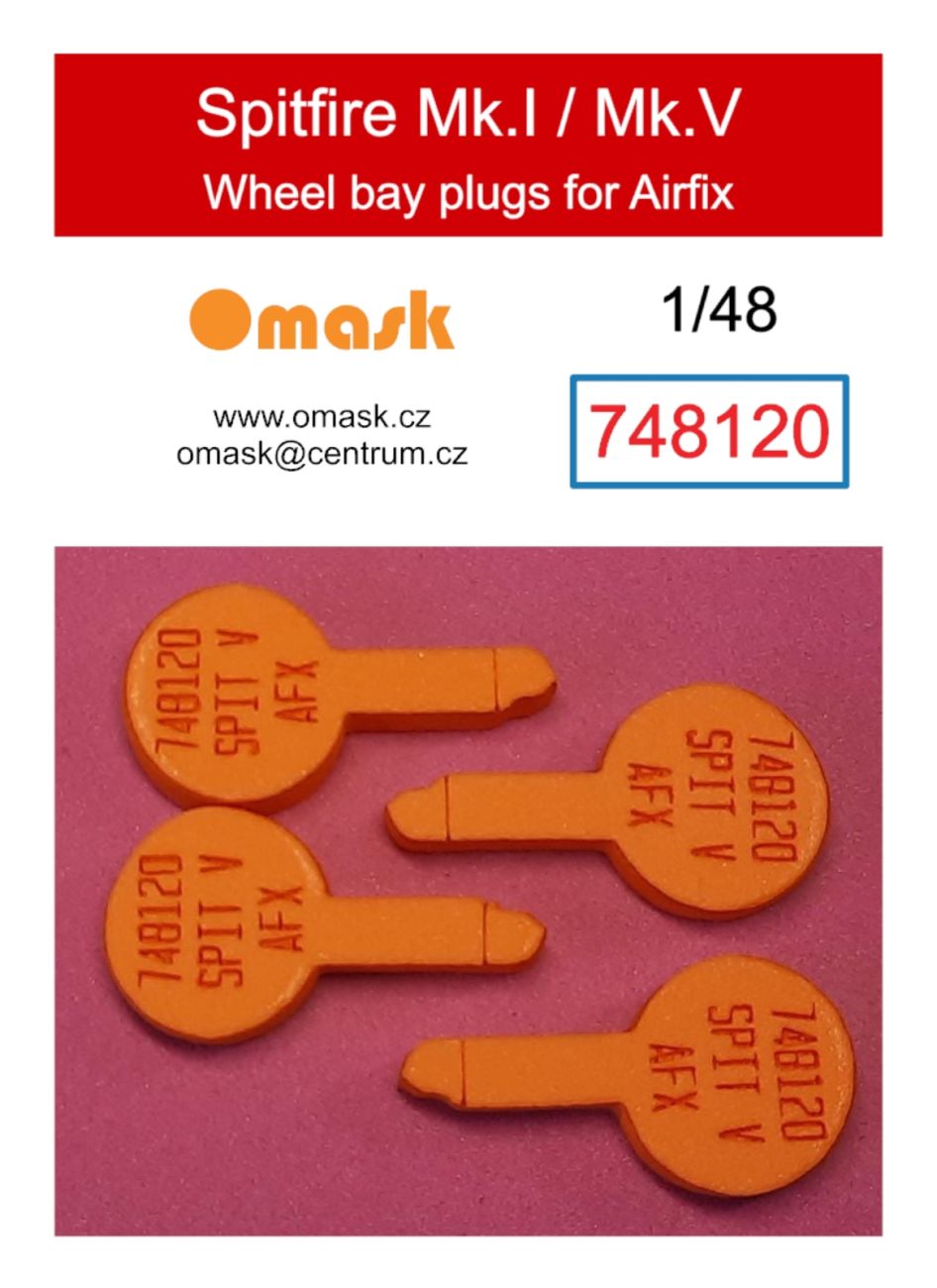 1:48 Spitfire Mk.I/Mk.V wheel bay plugs (for Airfix)