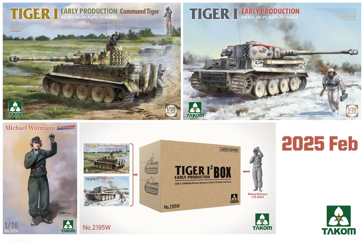 1:35 Tiger I Box Early-Production Limited Edition (Early Command/Michael Wittmann + Early + 1/16 Michael Wittmann)