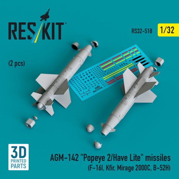 1:32 AGM-142 Popeye 2/Have Lite missiles (2 pcs) (F-16I, Kfir, Mirage 2000C, B-52H)