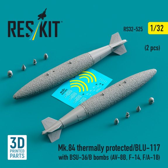 1:32 Mk.84 thermally protected/BLU-117 with BSU-36/B bombs (2 pcs) (AV-8B, F-14, F/A-18)