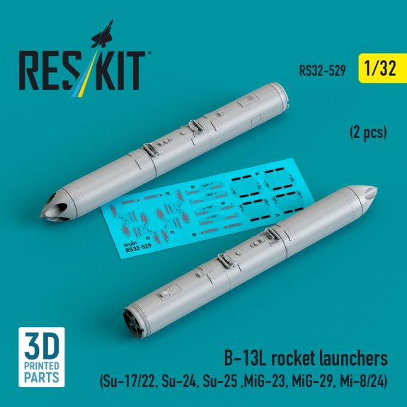 1:32 B-13L rocket launchers (2 pcs) (Su-17/22, Su-24, Su-25 ,MiG-23, MiG-29, Mi-8/24)