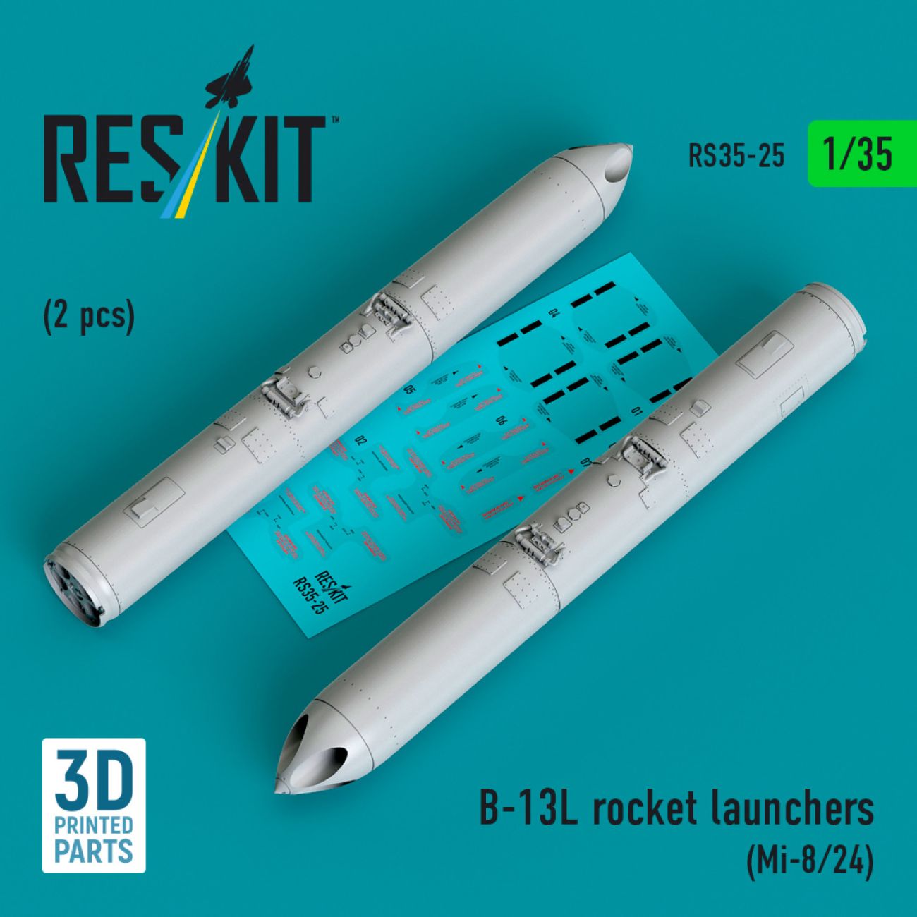 1:35 B-13L rocket launchers (2 pcs) (Mi-8/24) 