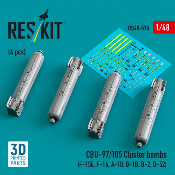 1:48 CBU-97/105 cluster bombs (4 pcs) (F-15E, F-16, A-10, B-1B, B-2, B-52)