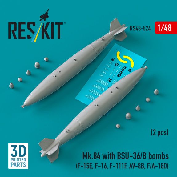 1:48 Mk.84 bombs with BSU-36/B (2 pcs) (F-15E, F-16, F-111F, AV-8B, F/A-18D)