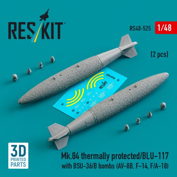 1:48 Mk.84 thermally protected/BLU-117 bombs with BSU-36/B (2 pcs) (AV-8B, F-14, F/A-18)