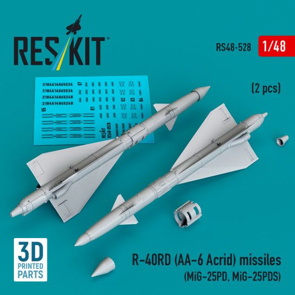 1:48 R-40RD (AA-6 Acrid) missiles (2 pcs) (MiG-25PD, MiG-25PDS)
