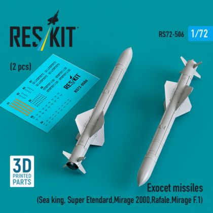 1:72 Exocet missiles (2 pcs) Sea King, Super Etendard, Mirage 2000, Rafale, Mirage F.1