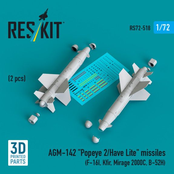 1:72 AGM-142 Popeye 2/Have Lite missiles (2 pcs) (F-16I, Kfir, Mirage 2000C, B-52H)