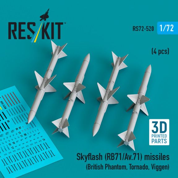 1:72 Skyflash (RB71/Av.71) missiles (4 pcs) (British Phantom, Tornado, Viggen)