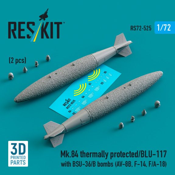1:72 Mk.84 thermally protected/BLU-117 with BSU-36/B bombs (2 pcs) AV-8B, F-14, F/A-18