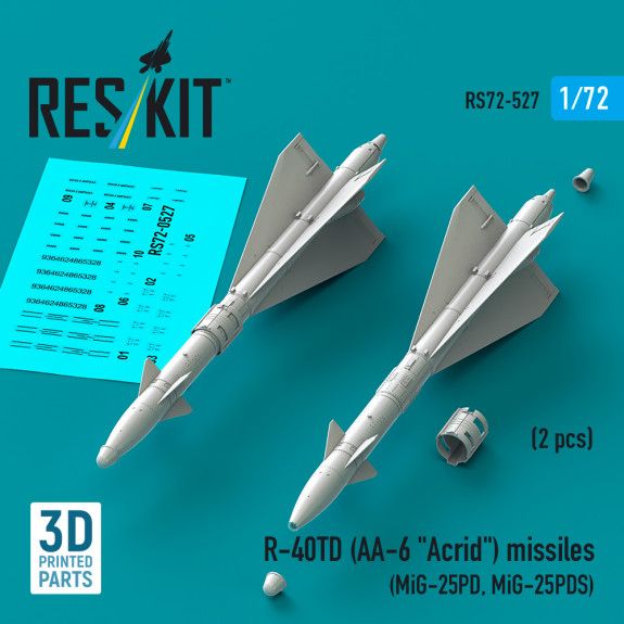 1:72 R-40TD (AA-6 Acrid) missiles (2 pcs) MiG-25PD, MiG-25PDS