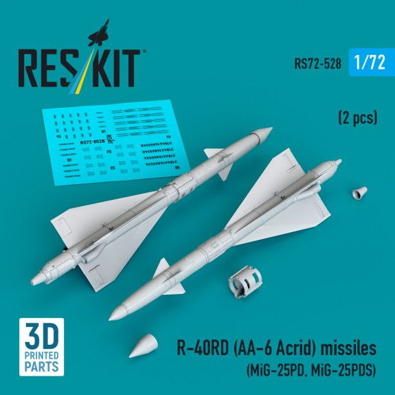 1:72 R-40RD (AA-6 Acrid) missiles (2 pcs) MiG-25PD, MiG-25PDS