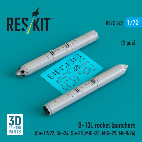 1:72 B-13L rocket launchers (2 pcs) Su-17/22, Su-24, Su-25 ,MiG-27, MiG-29