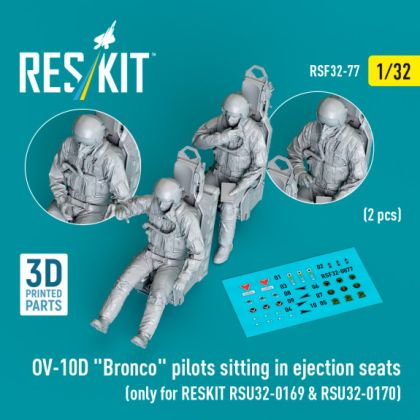1:32 OV-10D Bronco pilots sitting in ejection seats (2 pcs) for RESKIT RSU32-0169 & RSU32-0170