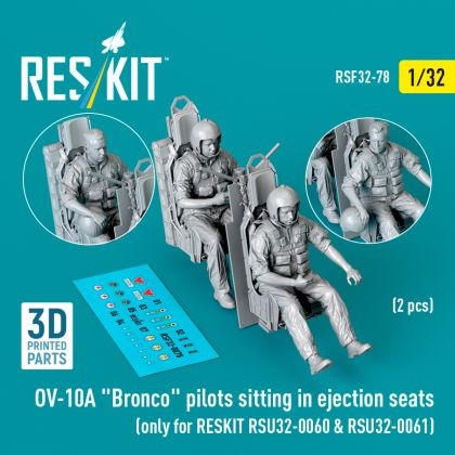 1:32 OV-10A Bronco pilots sitting in ejection seats (2 pcs) for RESKIT RSU32-0060 & RSU32-0061