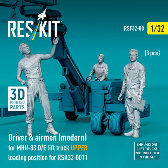 1:32 Driver & airmen (modern) (3 pcs) (MHU-83 D/E lift truck UPPER loading position for RSK32-0011)