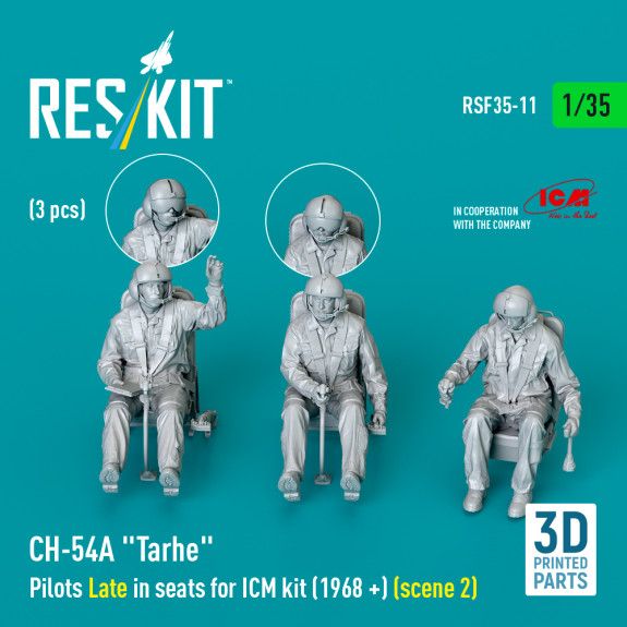 1:35 CH-54A Tarhe Pilots Late in seats for ICM kit (1968 +) (scene 2)