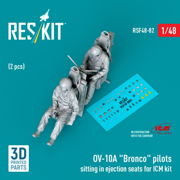 1:48 OV-10A Bronco pilots sitting in ejection seats (2 pcs) for ICM kit